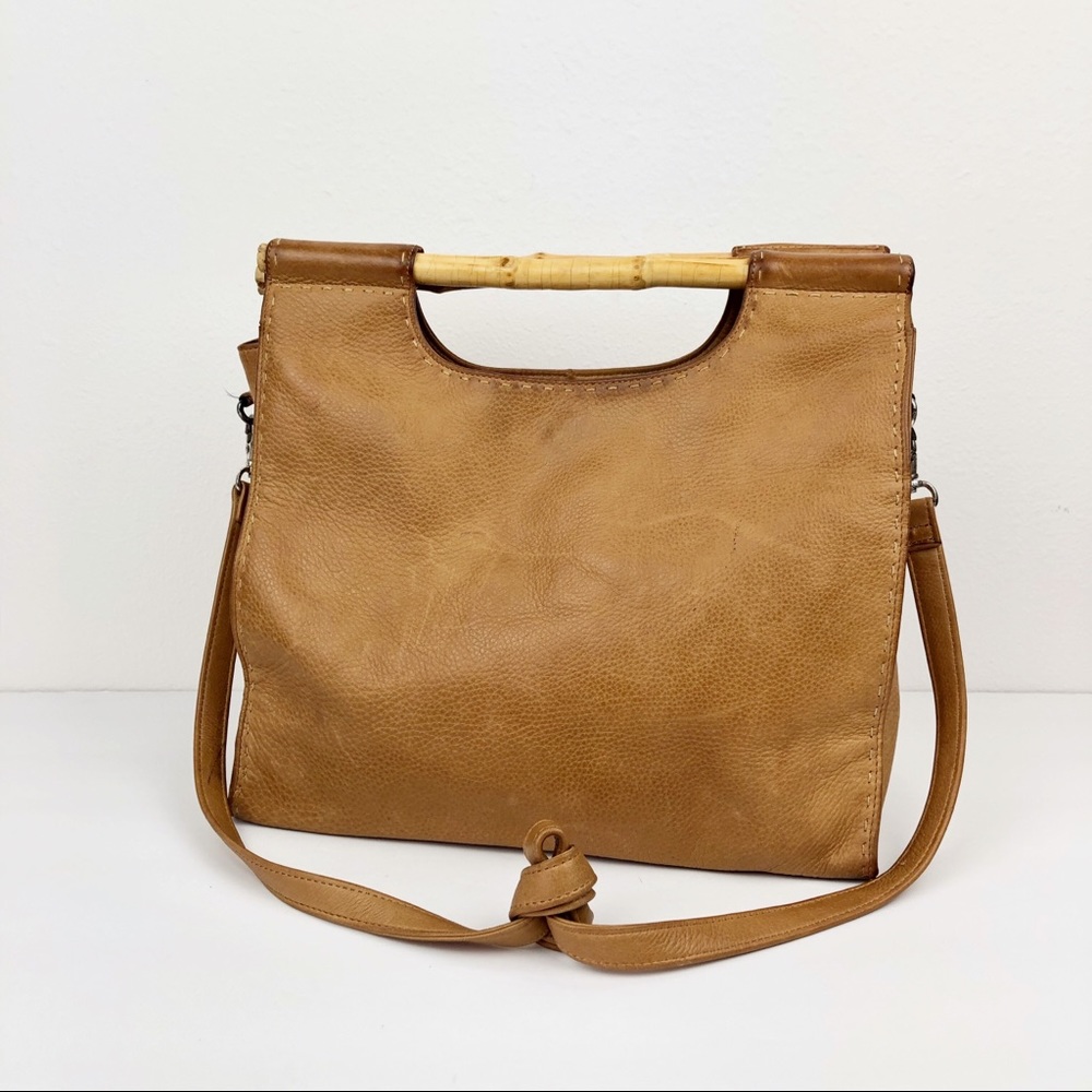 Fossil Vintage leather Bag with Bamboo Handles